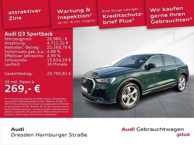 Gebraucht Audi Q3 Sportback Sport 245 PS (180 kW) 2022 Grün SUV