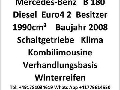 Gebraucht Mercedes B180 2008 Schwarz Van / Kleinbus