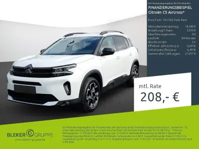 Gebraucht Citroën C5 Aircross Feel 131 PS (96 kW) 2023 Lack weiss banquise/typ aussenverkleidung spiegel flach standard SUV