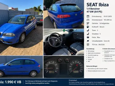 Gebraucht Seat Ibiza 64 PS (47 kW) 2005 Blau Kleinwagen