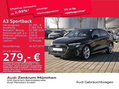 Mythosschwarz metallic Gebraucht 2022 Audi A3 S-Line Limousine | 25.385 € (Fairer Preis)