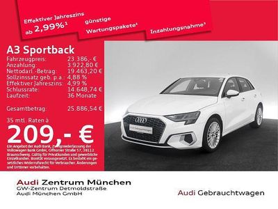 Usata Audi A3 Advanced 110 CV (80 kW) 2024 Bianco Berlina