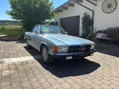 Second-hand Mercedes SL350 200 CP (147 kW) 1971 Albastru Cabrio