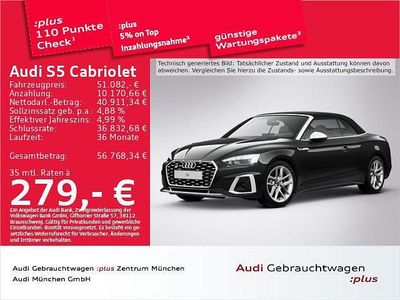 Mythosschwarz metallic/verdeck Gebraucht 2023 Audi S5 Cabriolet Sport Cabrio | 51.082 € (Guter Preis)