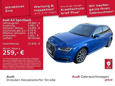 Gebraucht Audi A3 Sportback e-tron Sport 204 PS (150 kW) 2020 Arablau kristalleffekt Kleinwagen