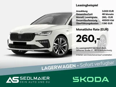 Neu Skoda Scala Monte Carlo 150 PS (110 kW) 2025 Moonweiß perleffekt Kleinwagen