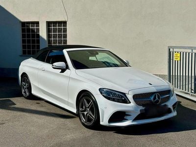 Brugt Mercedes C200 AMG line 184 HK (135 kW) 2019 Hvid Cabriolet