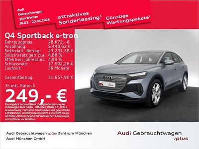 Gebraucht Audi Q4 Sportback e-tron Sport 125 kW (170 PS) 2023 Grau SUV