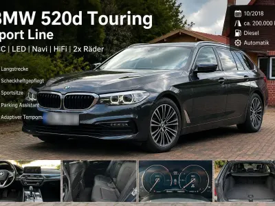 Gebraucht BMW 520 Sport Line 190 PS (139 kW) 2018 Grau Kombi