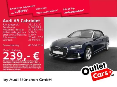 Gebraucht Audi A5 Cabriolet Advanced 204 PS (150 kW) 2023 Blau Cabrio