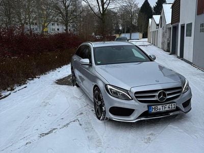 Silber Gebraucht 2015 Mercedes C220 AMG line Kombi | 15.800 € (Fairer Preis)