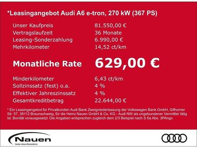 Neu Audi A6 e-tron Performance 269 kW (367 PS) 2026 Schwarz Kombi