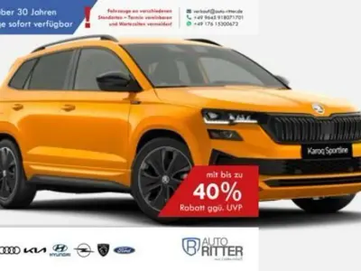 Neu Skoda Karoq SportLine 190 PS (139 kW) 2025 Phoenix orange metallic SUV