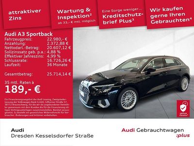 A2 brillantschwarz Gebraucht 2022 Audi A3 Advanced Limousine | 22.980 € (Guter Preis)