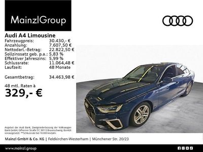 Gebraucht Audi A4 S-Line 136 PS (100 kW) 2022 Blau Limousine