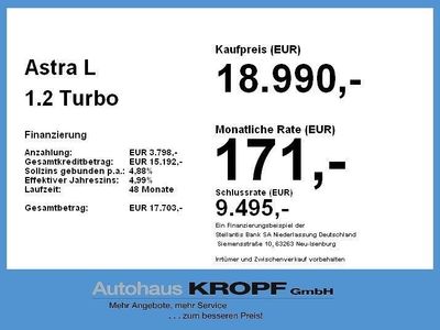 Gebraucht Opel Astra 131 PS (96 kW) 2023 Schwarz Limousine