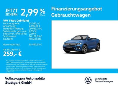 Gebraucht VW T-Roc Cabriolet R-line 150 PS (110 kW) 2025 Blau Cabrio