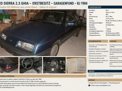 Gebraucht Ford Sierra Ghia 114 PS (83 kW) 1984 Blau Limousine