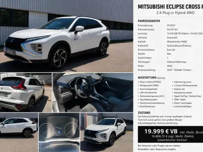 Gebraucht Mitsubishi Eclipse Cross 226 PS (166 kW) 2021 Weiß SUV