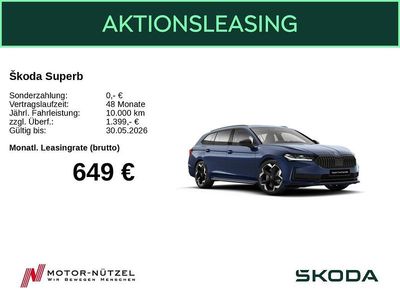 Neu Skoda Superb SportLine 204 PS (150 kW) 2026 Blau Kombi