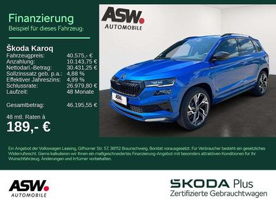 Raceblau metallic Gebraucht 2025 Skoda Karoq SportLine SUV | 39.495 € (Fairer Preis)