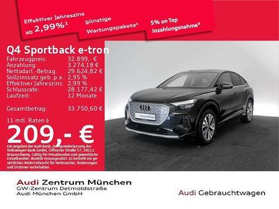 Mythosschwarz metallic Gebraucht 2022 Audi Q4 Sportback e-tron Advanced SUV | 32.899 € (Etwas zu teuer)