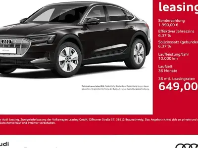 Brugt Audi e-tron Sportback Comfort 230 kW (313 HK) 2022 Sort SUV