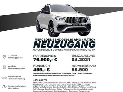Gebraucht Mercedes GLE63 AMG AMG 634 PS (466 kW) 2021 Weiß SUV