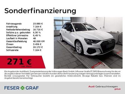 Gebraucht Audi A3 S-Line 116 PS (85 kW) 2022 Gletscherweiß metallic Limousine