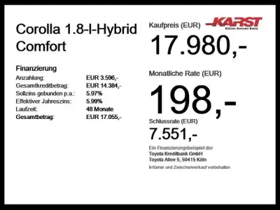 Gebraucht Toyota Corolla Comfort 122 PS (89 kW) 2021 Schneeweiß