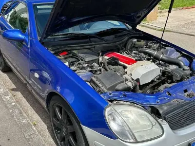 Gebraucht Mercedes SLK230 193 PS (141 kW) 1998 Blau Cabrio
