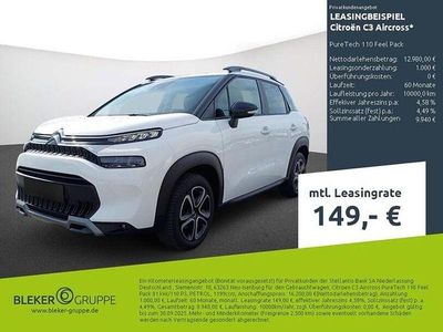 Gebraucht Citroën C3 Aircross Feel 110 PS (80 kW) 2023 Lack weiss banquise/typ aussenverkleidung spiegel flach standard SUV