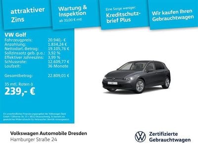 Gebraucht VW Golf VIII Life 131 PS (96 kW) 2023 Grau Limousine