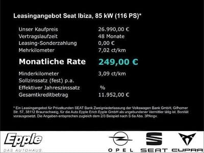 Schwarz Neu 2026 Seat Ibiza FR Limousine | 26.990 € (Fairer Preis)