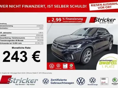 Gebraucht VW T-Roc Cabriolet R-line 150 PS (110 kW) 2025 Deep black perleffekt schwarz Cabrio