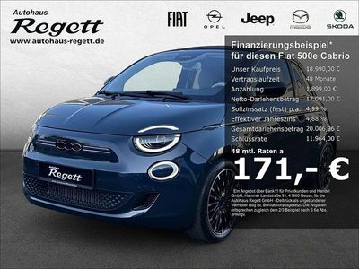 Gebraucht Fiat 500e La Prima 86 kW (118 PS) 2022 Ozean grün) (gruen Cabrio