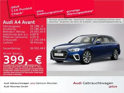 Gebraucht Audi A4 S-Line 204 PS (150 kW) 2024 Navarrablau metallic Kombi
