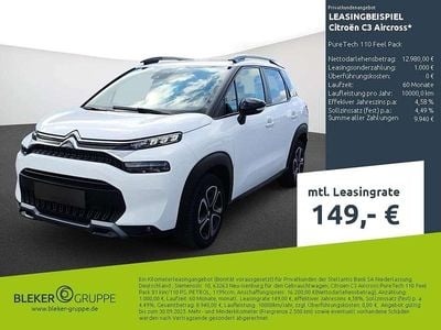 Gebraucht Citroën C3 Aircross Feel 110 PS (80 kW) 2023 Lack weiss banquise/typ aussenverkleidung spiegel flach standard SUV