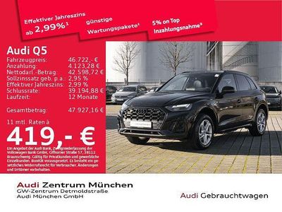 Mythosschwarz metallic Gebraucht 2023 Audi Q5 Ambiente SUV | 46.722 € (Etwas zu teuer)