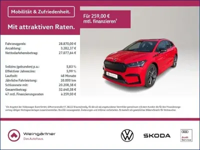 Brugt Skoda Enyaq iV SportLine 131 kW (179 HK) 2022 Rød SUV