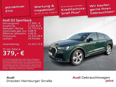 Grün Gebraucht 2022 Audi Q3 Sportback Sport SUV | 27.990 € (Superpreis)