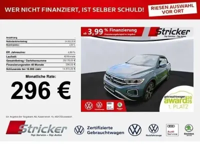 Gebraucht VW T-Roc Cabriolet Style 150 PS (110 kW) 2022 Blau Cabrio
