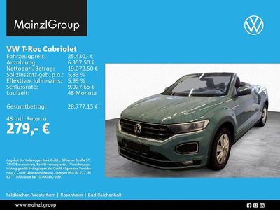 Gebraucht VW T-Roc Cabriolet R-line 150 PS (110 kW) 2021 Cactus green/schwarz Cabrio