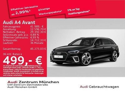 Mythosschwarz metallic Gebraucht 2024 Audi A4 S-Line Kombi | 41.989 € (Teuer)