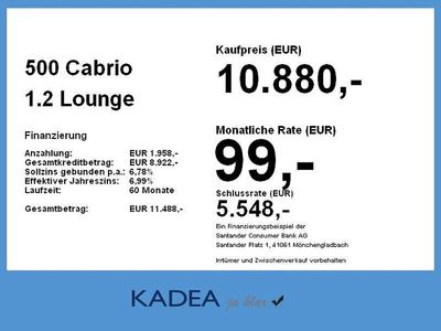 Gebraucht Fiat 500 Lounge 69 PS (50 kW) 2019 Grau Cabrio