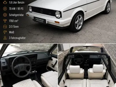 Gebraucht VW Golf Cabriolet 95 PS (69 kW) 1989 Weiß Cabrio