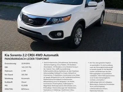 Używany Kia Sorento Vision 197 KM (144 kW) 2010 Biały SUV