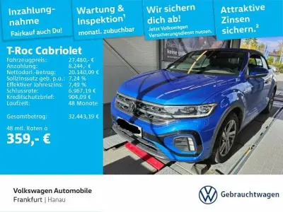 Brugt VW T-Roc Cabriolet R-line 150 HK (110 kW) 2023 Blå Cabriolet