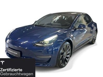 Gebraucht Tesla Model 3 Performance 377 kW (513 PS) 2021 Deep blue metallic Limousine