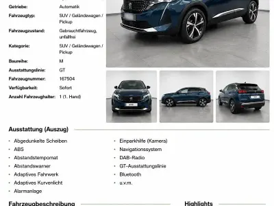 Gebraucht Peugeot 3008 GT 136 PS (100 kW) 2024 Andere farben SUV